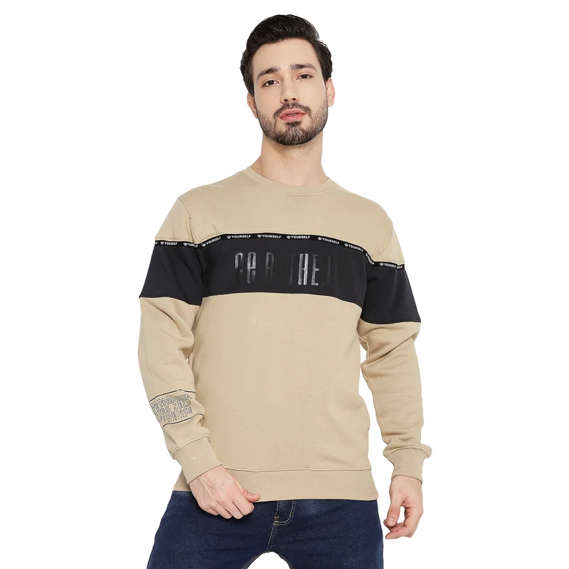 Duke Urban Men Round Neck Sweatshirt (LF6130) Beige / S / Printed