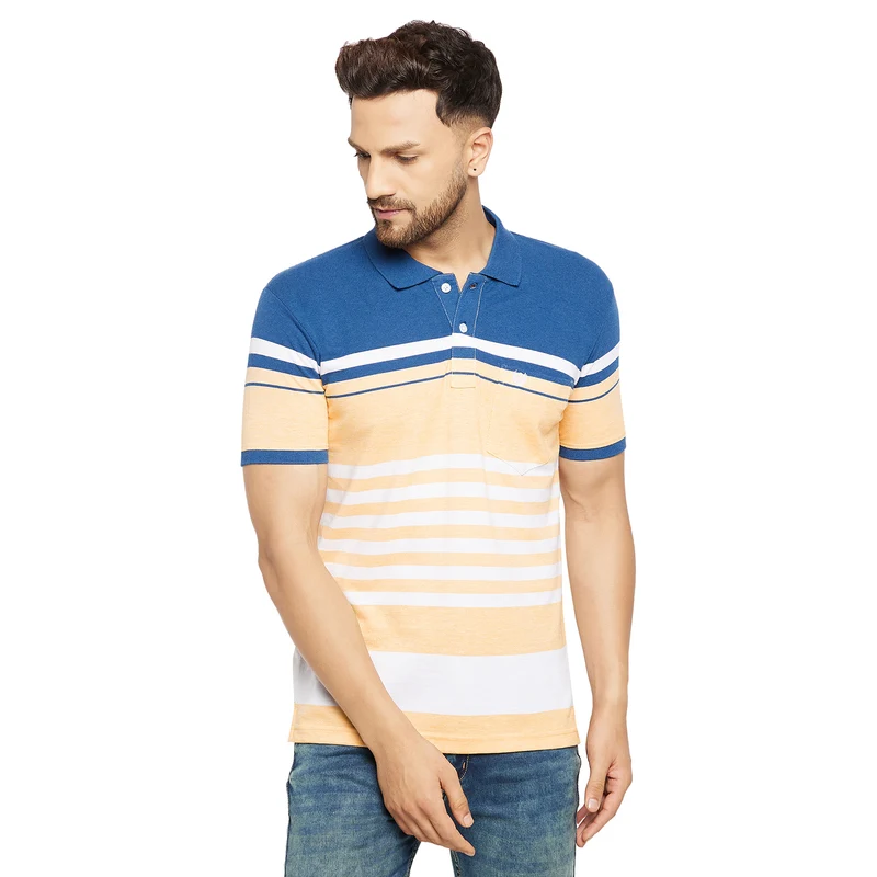 Duke Urban Men Half Sleeve Cotton T-shirt (LF5701) Butter / S / Striped
