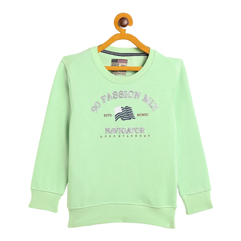 Duke Urban Boys Round Neck Sweatshirt (LF296) Neon Green / 34 / Printed