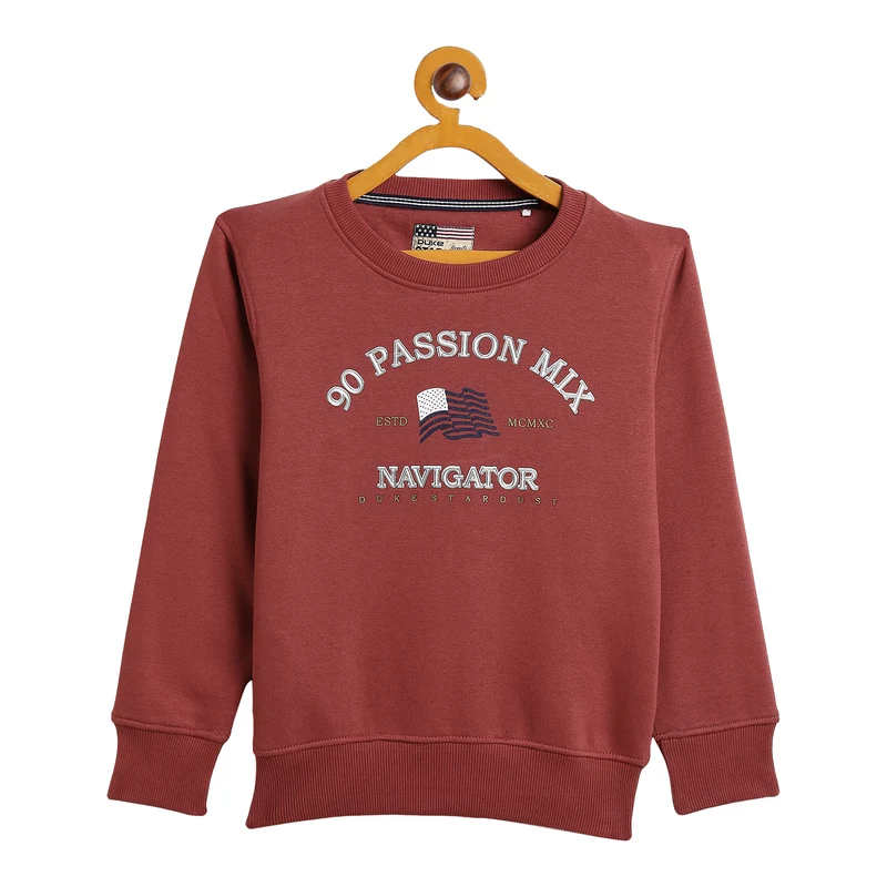 Duke Urban Boys Round Neck Sweatshirt (LF296) Rust / 26 / Printed