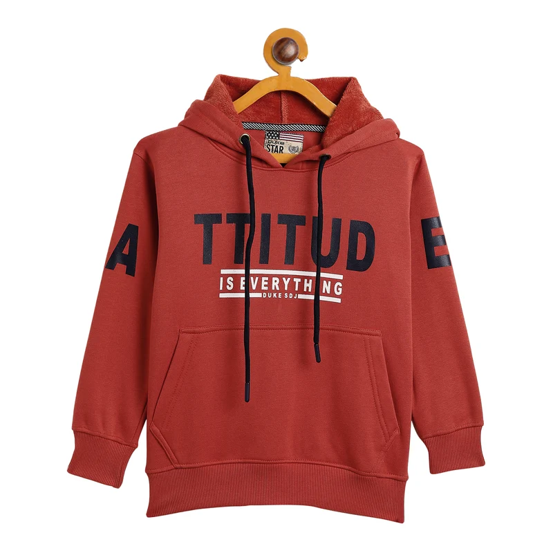Duke Urban Boys Hooded Neck Sweatshirt (LF271) Burnt Orange / 28 / Printed