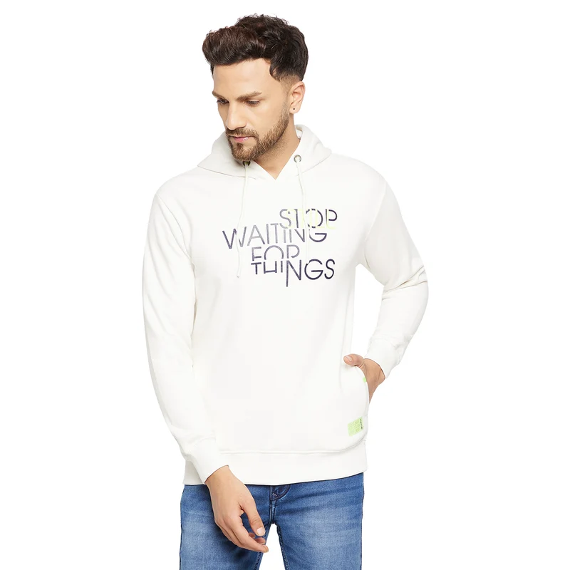 Duke Urban Men Hooded Sweatshirt (LF6182) White / L / Printed