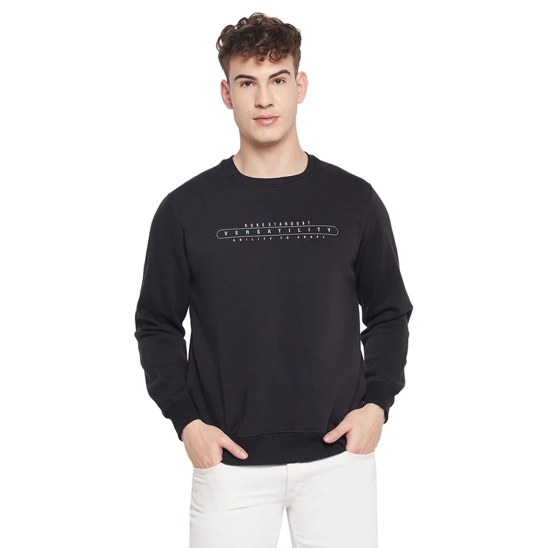 Duke Urban Men Round Neck Sweatshirt (MLF3751S) Black / XXL / Printed
