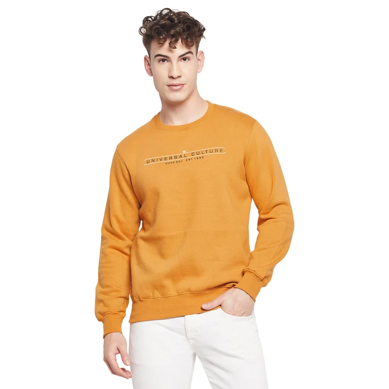 Duke Urban Men Round Neck Sweatshirt (MLF3751S) Mustard / S / Printed