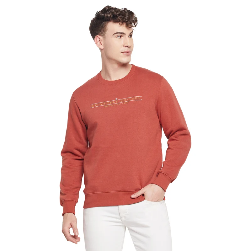 Duke Urban Men Round Neck Sweatshirt (MLF3751S) Rust / L / Printed