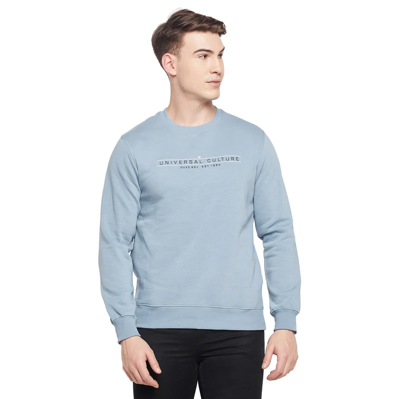 Duke Urban Men Round Neck Sweatshirt (MLF3751S) Skyway Mix / XXL / Printed