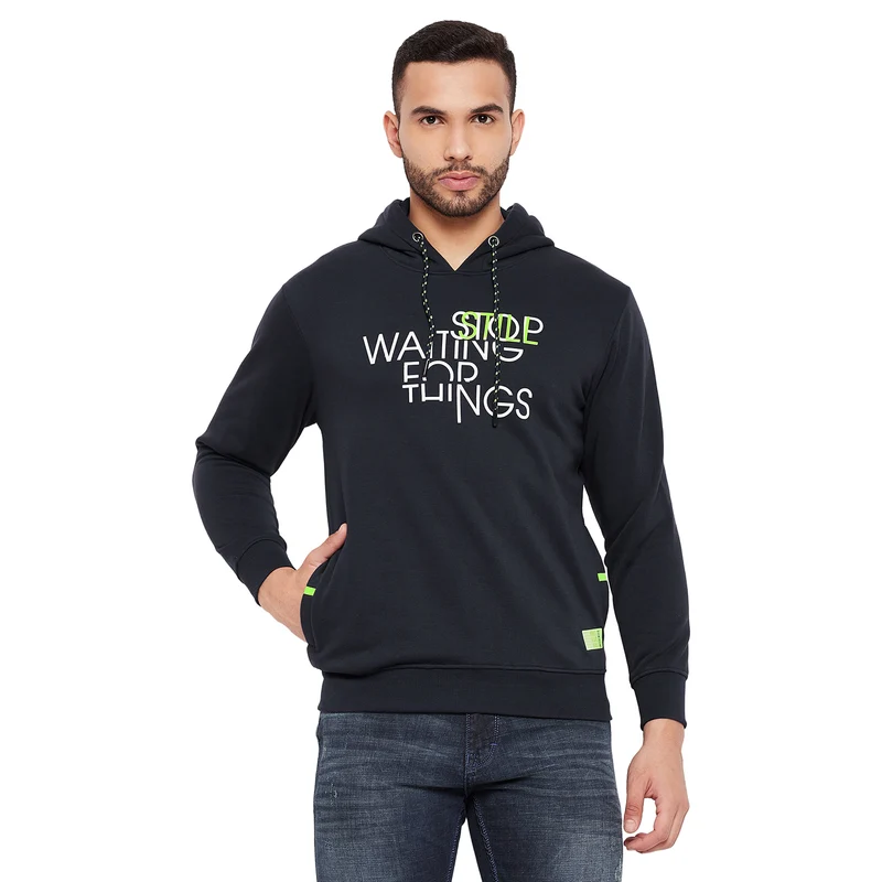 Duke Urban Men Hooded Sweatshirt (LF6182) Navy / S / Printed