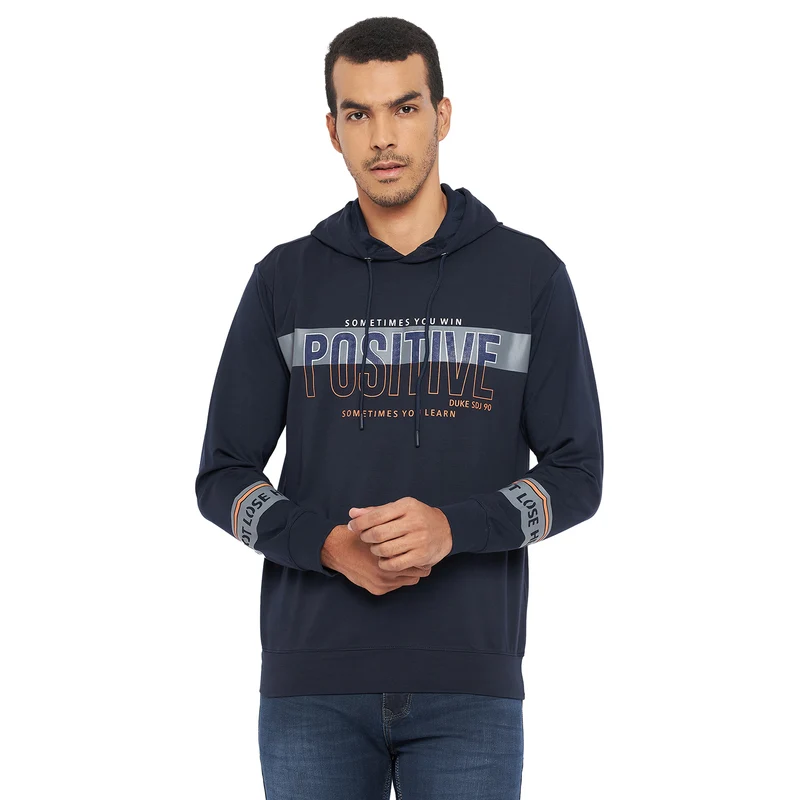 Duke Urban Men Hooded Sweatshirt (LF3953) D.Navy / S / Printed