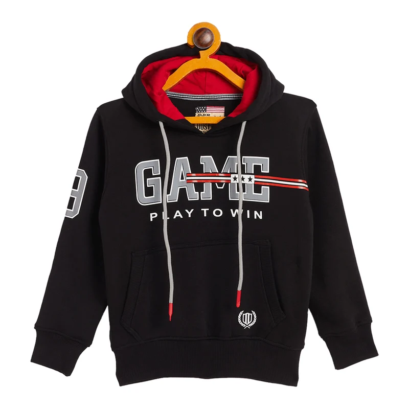 Duke Urban Boys Hooded Sweatshirt (LF264) Black / 36 / Printed