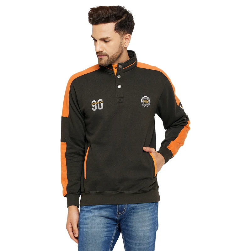 Duke Urban Men Collared Sweatshirt (LF6129) Rust / XL / Solid