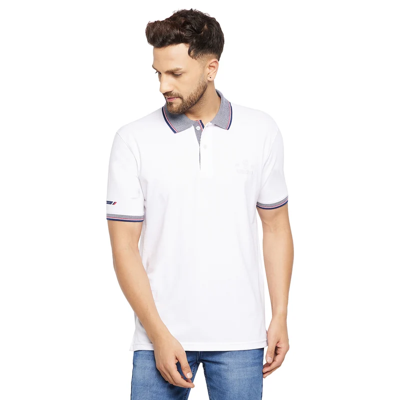 Duke Stardust Men Half Sleeve Cotton T-shirt (LF5728) White / XXL / Solid