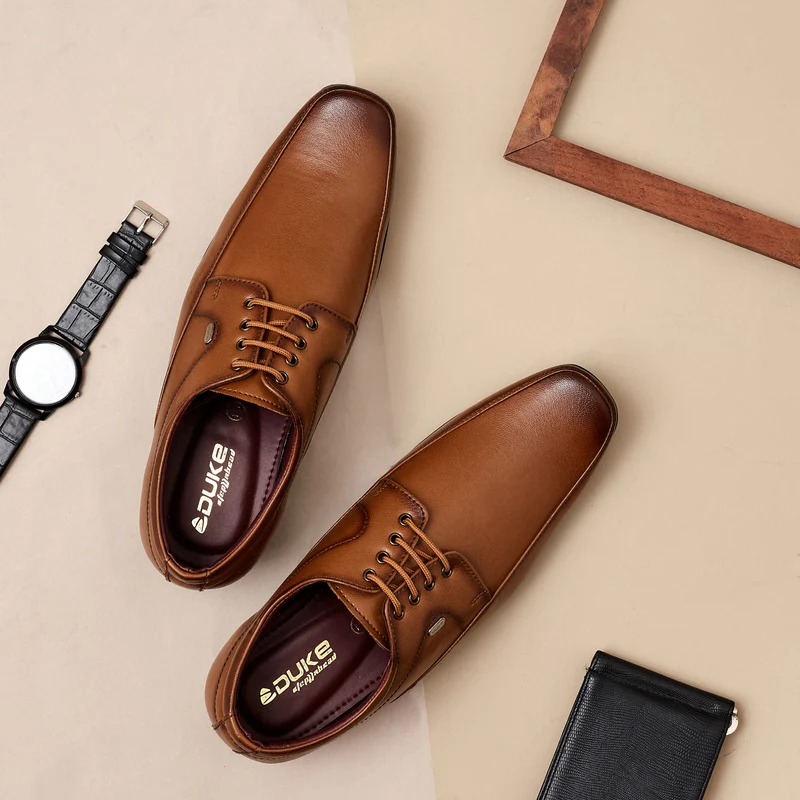 Duke Men Formal Shoes (FWD5000A) Tan / UK 9 / Solid Contrast