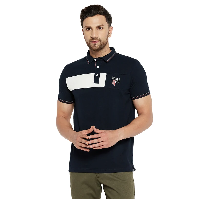 Duke Urban Men Half Sleeve Cotton T-shirt (LF5474) D.Navy / L / Solid