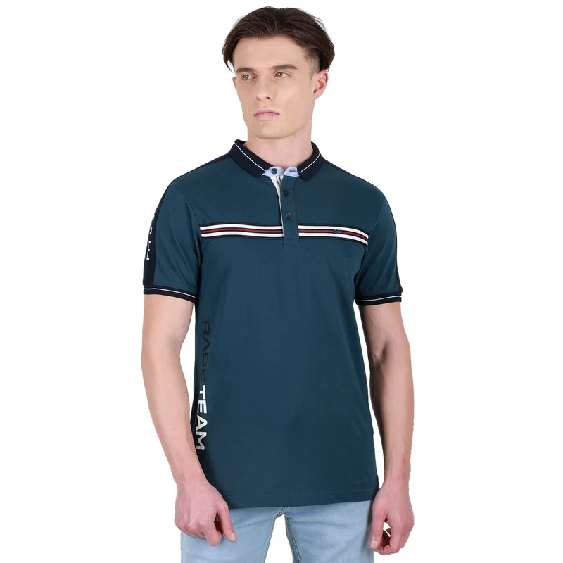Duke Stardust Men Half Sleeve Cotton Tshirt (4235) Teal / XXL / Solid