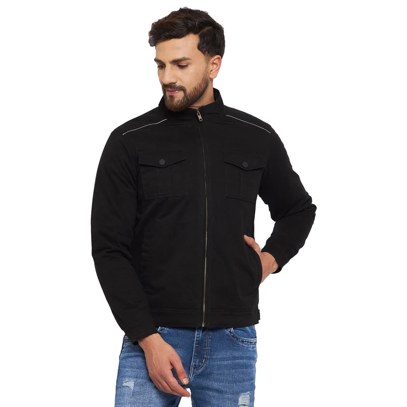 Duke Urban Men Full Sleeve Jacket (SDZ1818) Black / XL / Solid