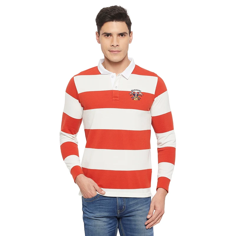 Duke Stardust Men Full Sleeve Cotton T-shirt (LF3967) White / XL / Striped