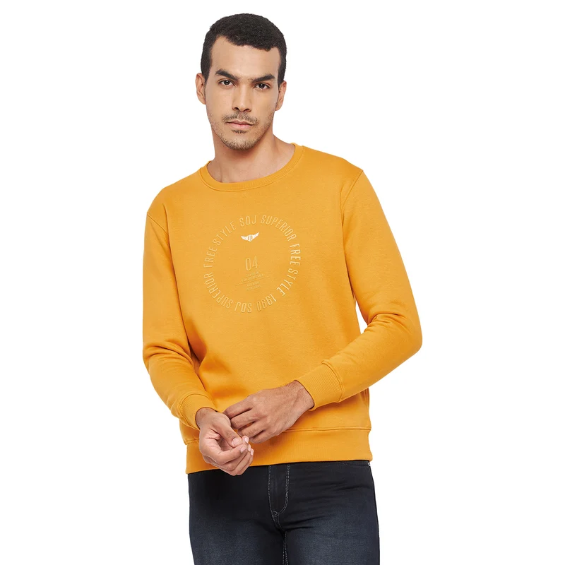 Duke Urban Men Printed Sweatshirt (LF6198) Mustard / L / Printed
