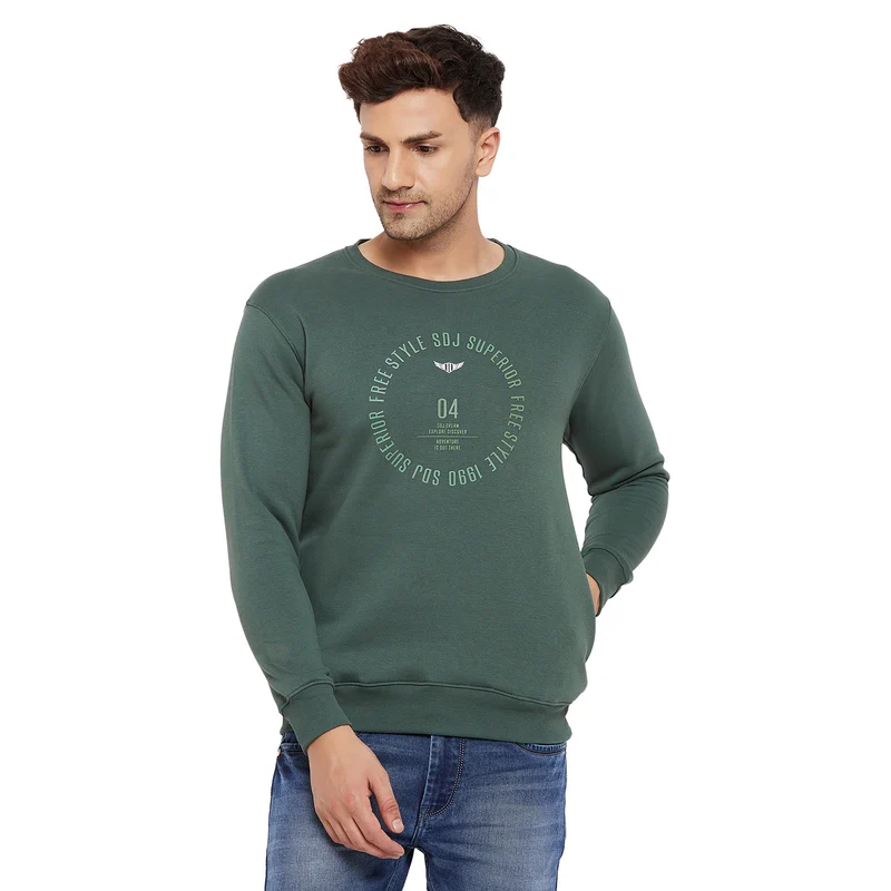 Duke Urban Men Printed Sweatshirt (LF6198) Stone Green / L / Printed