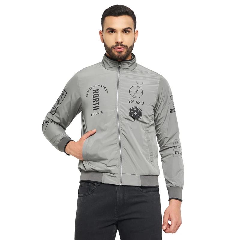 Duke Urban Men Full Sleeve Jacket (SDZ1871) Grey / S / Printed