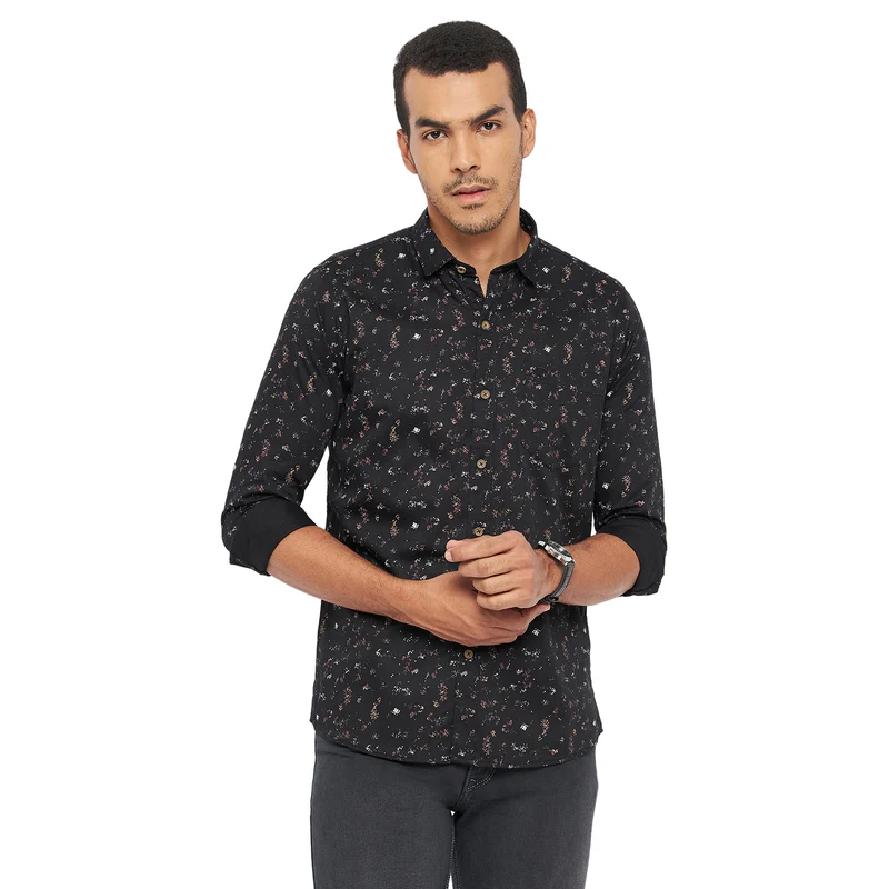 Duke Stardust Men Full Sleeve Cotton Shirt (SDO8PRSK) Black / XXL / Printed