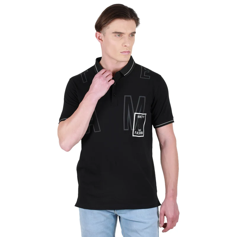 Duke Stardust Men Half Sleeve Cotton Tshirt (4222) Black / XL / Solid
