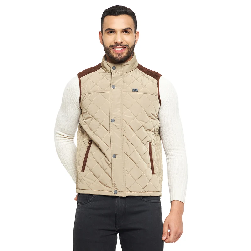Duke Urban Men Sleeveless Jacket (SDZ1844) Khaki / M / Solid