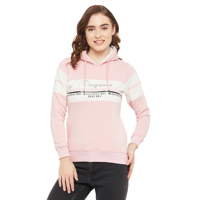 Duke Urban Women Hooded Sweatshirt (LFX802) Cotton Candy / M / Colorblock