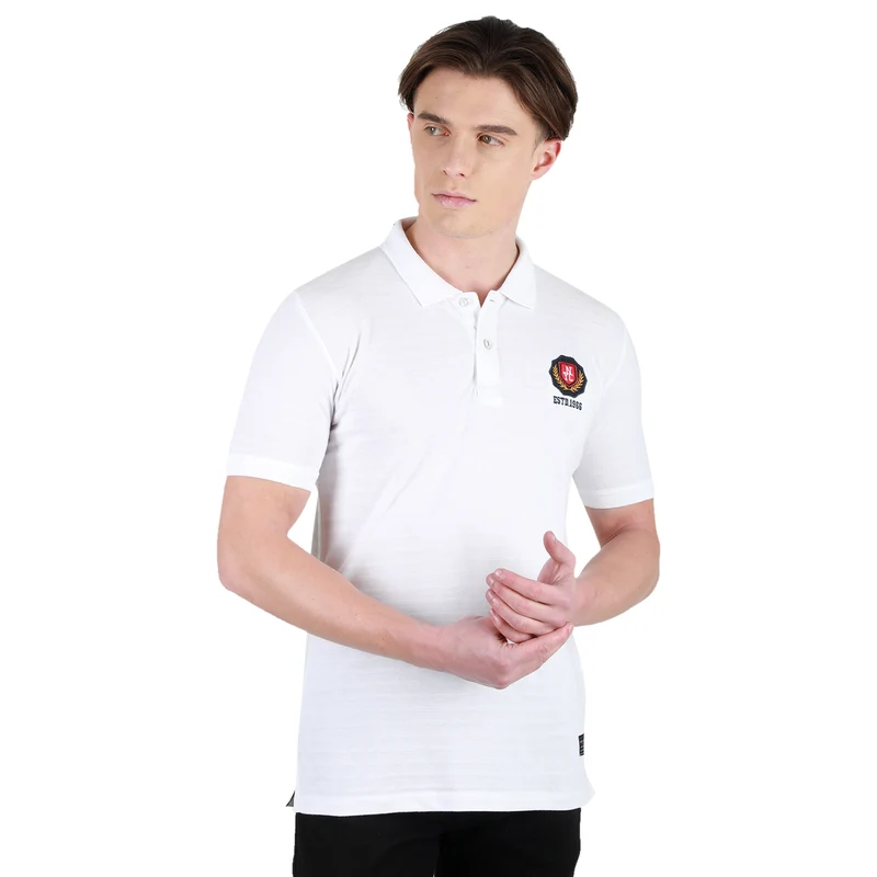 Duke Stardust Men Half Sleeve Cotton Tshirt (4232) White / L / Striped