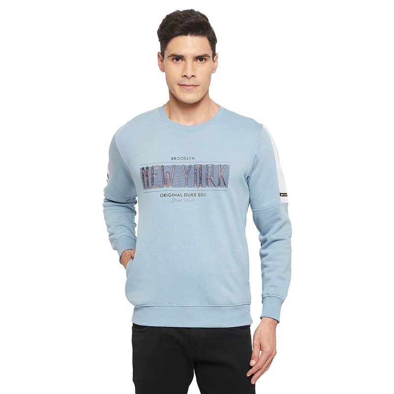 Duke Urban Men Round Neck Sweatshirt (LF6173) XXL / Grey / Printed
