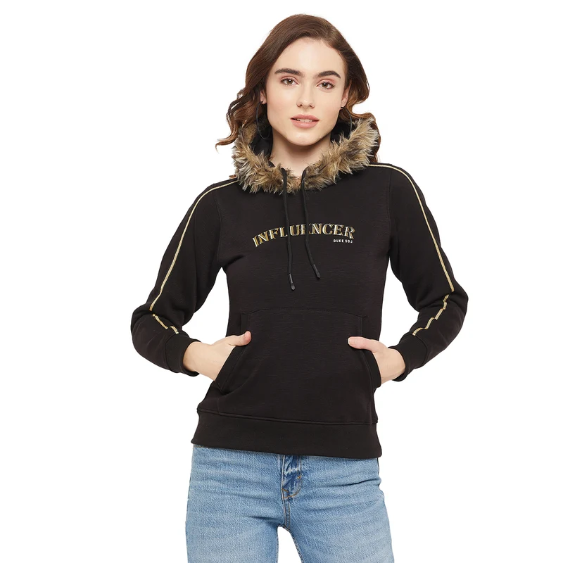 Duke Urban Women Hooded Sweatshirt (LFX834) Black / L / Printed
