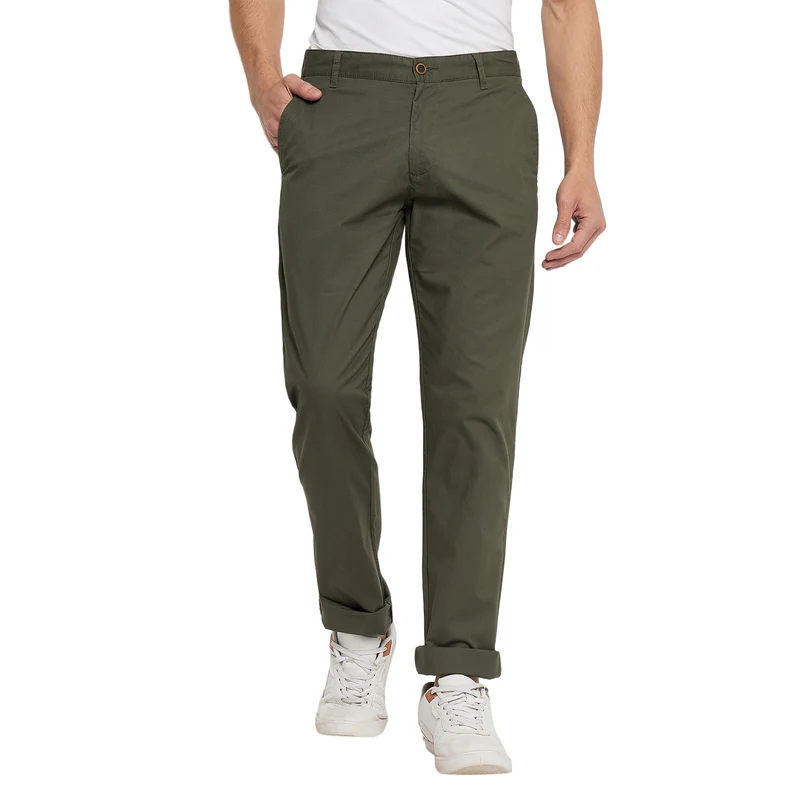 Duke Urban Men Slim Fit Trousers (SDT4554) Olive / 34 / Solid