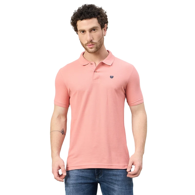 Duke Urban Men Half Sleeve Cotton T-shirt (ONSD21T) (More Colors) Foam Pink / L / Solid