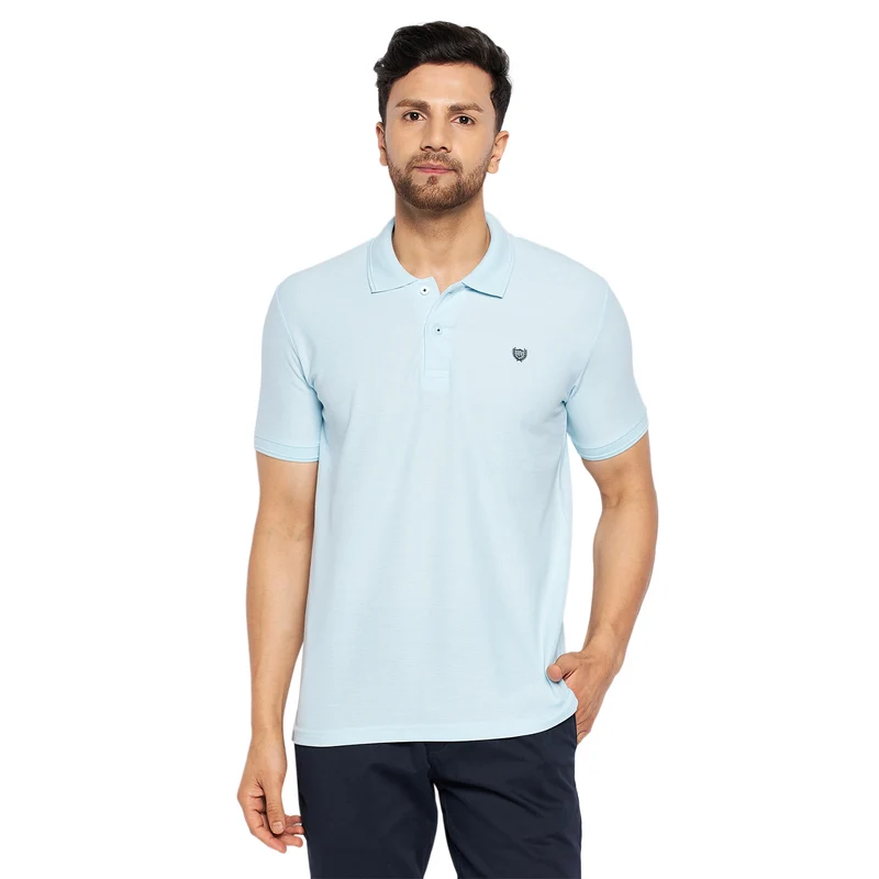 Duke Urban Men Half Sleeve Cotton T-shirt (ONSD21T) Powder Blue / M / Solid