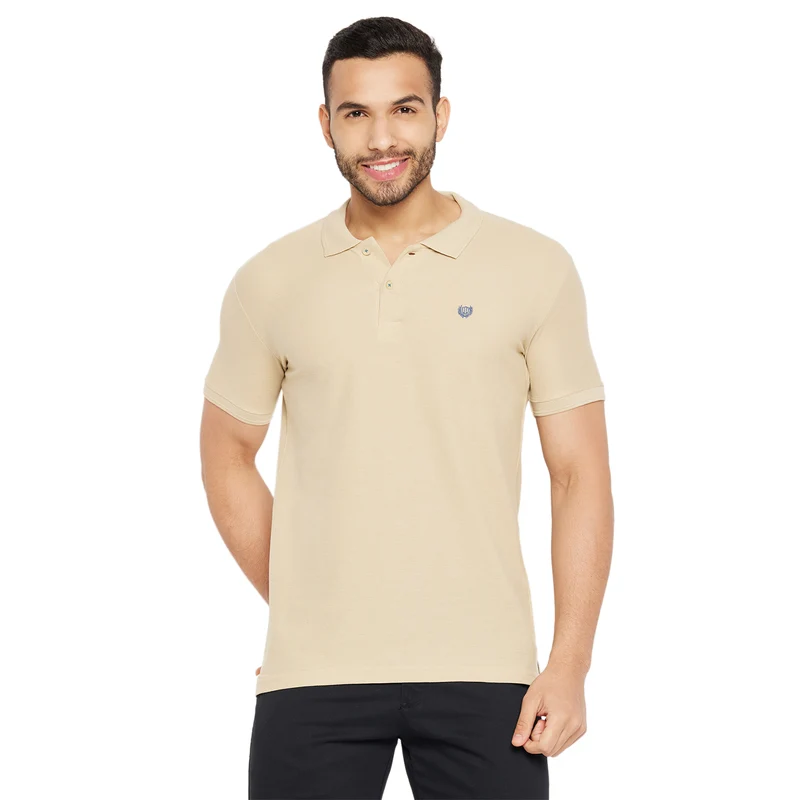 Duke Urban Men Half Sleeve Cotton T-shirt (ONSD21T) Sand / L / Solid