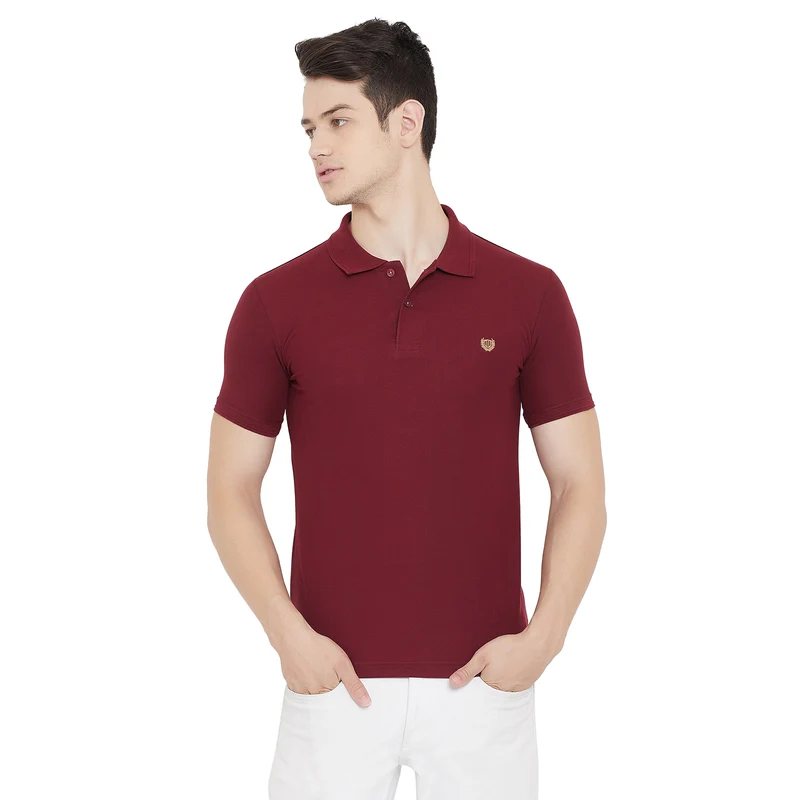 Duke Urban Men Half Sleeve Cotton T-shirt (ONSD21T) Wine / XL / Solid