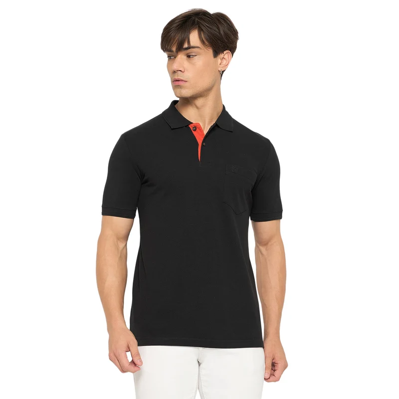 Duke Urban Men Half Sleeve Cotton T-shirt (SD55) XXL / Black / Solid