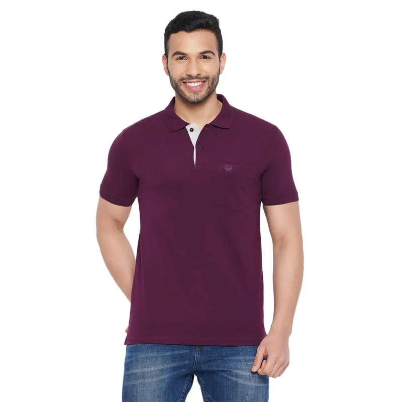 Duke Urban Men Half Sleeve Cotton T-shirt (SD55) XL / Potent Purple / Solid