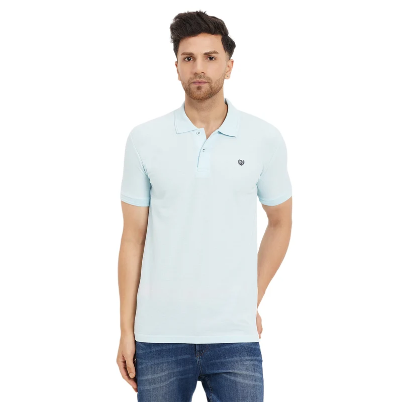 Duke Urban Men Half Sleeve Cotton T-shirt (MSD51) Powder Blue / XXL / Solid