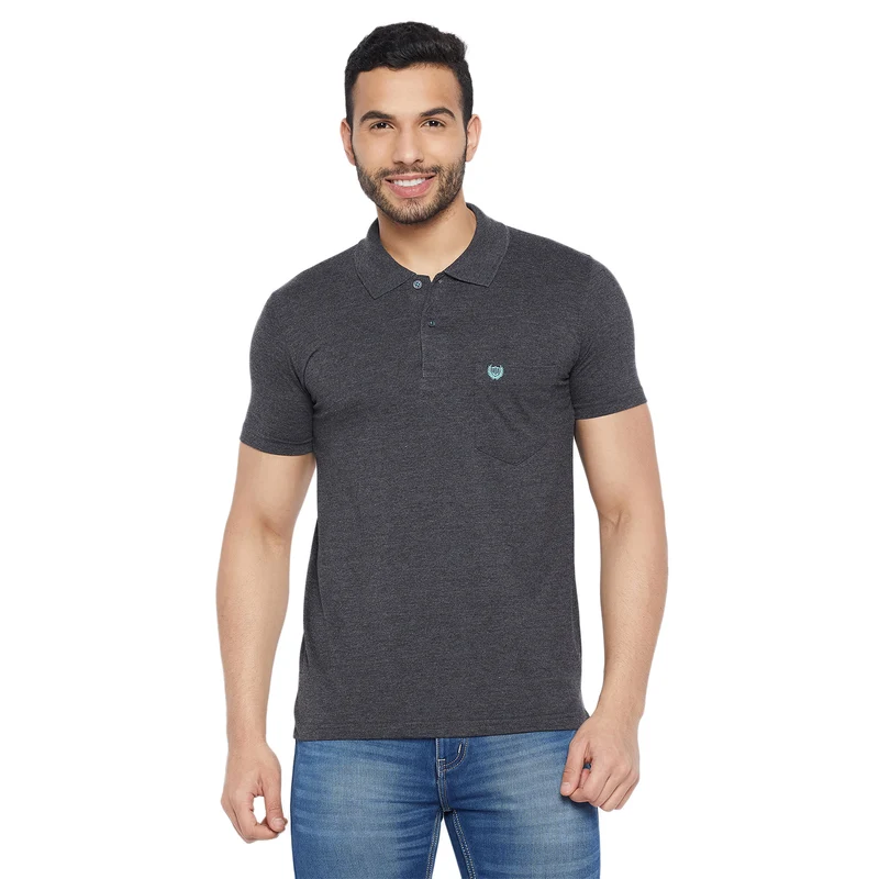 Duke Urban Men Half Sleeve Cotton T-shirt (ONSD38T) Anthra / M / Solid