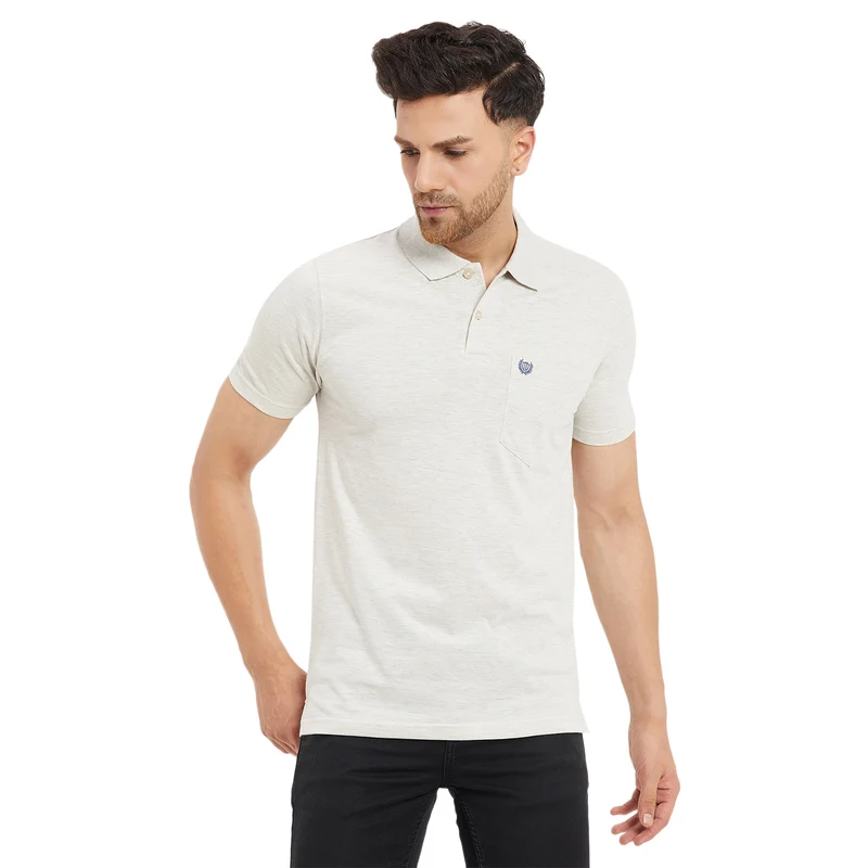 Duke Urban Men Half Sleeve Cotton T-shirt (ONSD38T) L.Grey Melange / M / Solid