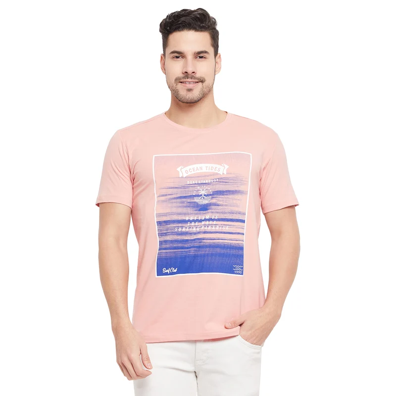Duke Urban Men Half Sleeve Cotton T-shirt (LF5754) Pearl / XL / Printed