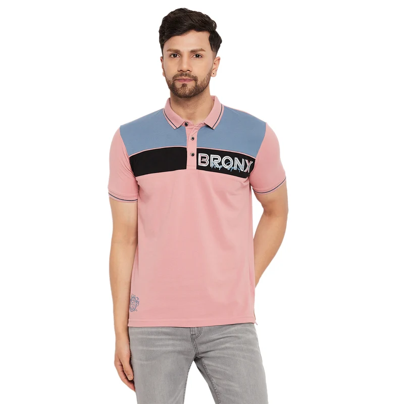 Duke Stardust Men Half Sleeve Cotton T-shirt (LF5852) Pearl / XL / Color Block
