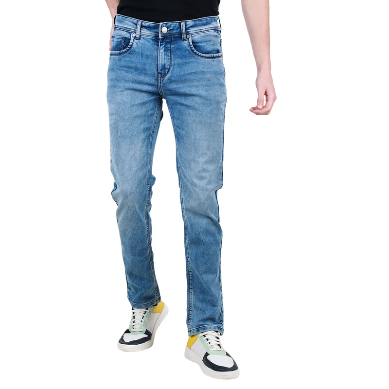 Duke Urban Men Stretchable Slim Fit Jeans (SDD5442) Medium Blue / 32 / Washed