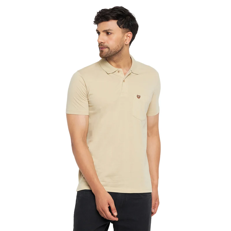 Duke Urban Men Half Sleeve Cotton T-shirt (SD49) 4XL / Sand / Solid