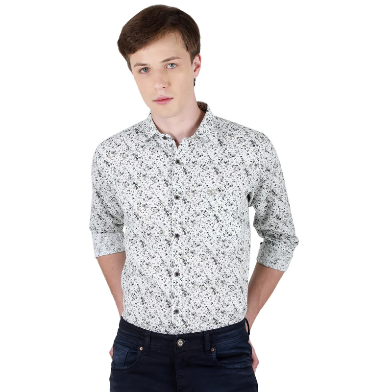Duke Urban Men Full Sleeve Cotton Shirt (SDO6PRTI) White / M / Printed