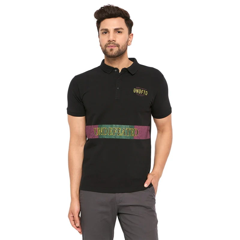 Duke Urban Men Half Sleeve Cotton T-shirt (LF5796) Black / L / Printed