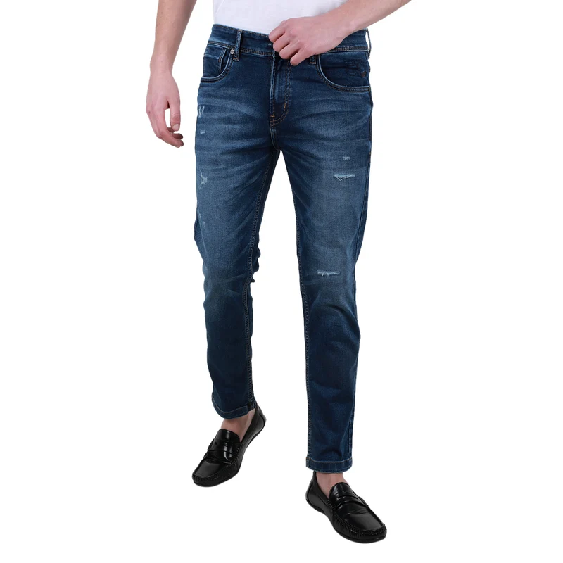 Duke Urban Men Stretchable Ankle Length Slim Fit Jeans (SDD5460) D.Blue / 30 / Washed