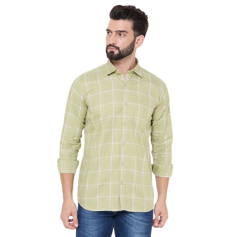 Duke Stardust Men Full Sleeve Cotton Shirt (SDO6CKOB) Green / L / Checkered