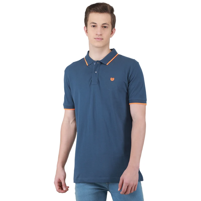Duke Urban Men Half Sleeve Cotton T-shirt (LF5898) Denim / M / Solid
