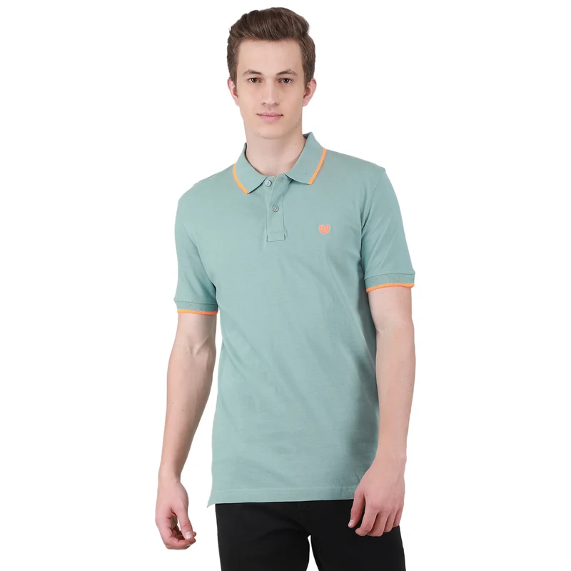 Duke Urban Men Half Sleeve Cotton T-shirt (LF5898) Pine / S / Solid